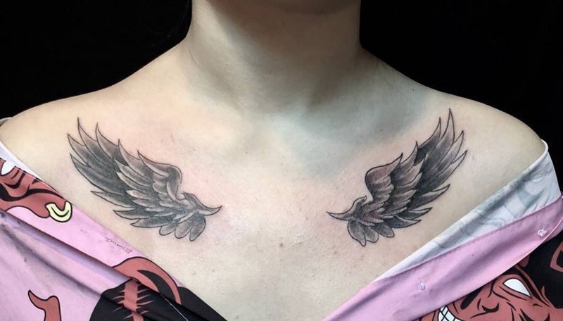 翅膀纹身图片_