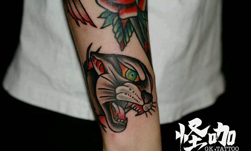 old school纹身图片_手臂腿部手部欧美动物人物植物静物原创成品纹身图案