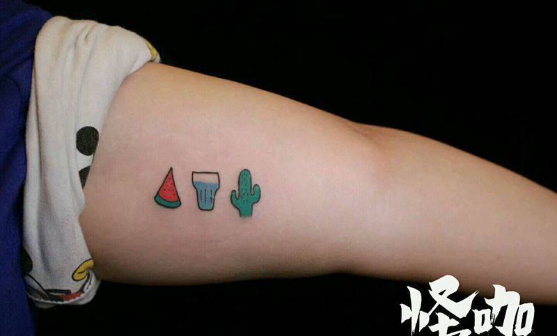 小图纹身图片_手臂清新植物原创成品纹身图案