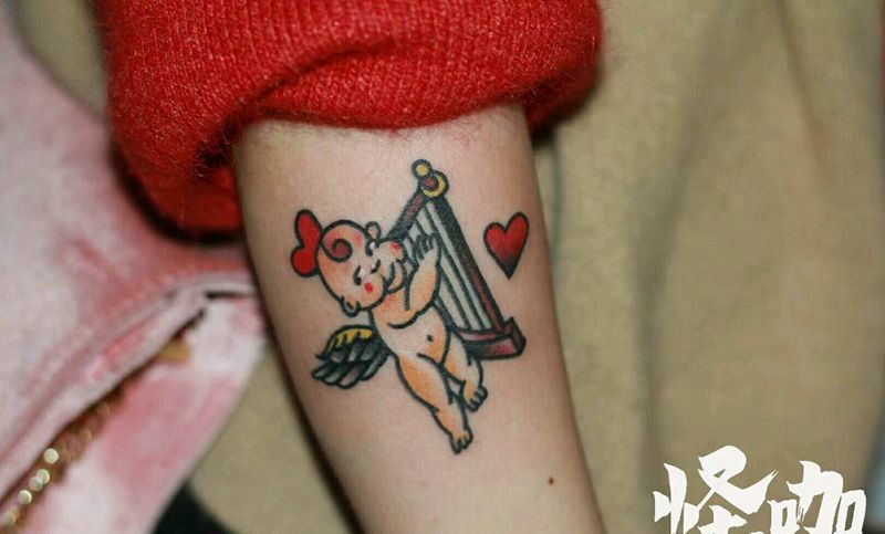 old school纹身图片_手臂清新动物人物植物静物成品纹身图案