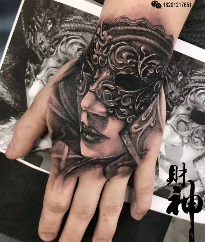 手背写实纹身图片_手部手臂欧美写实纹身图案
