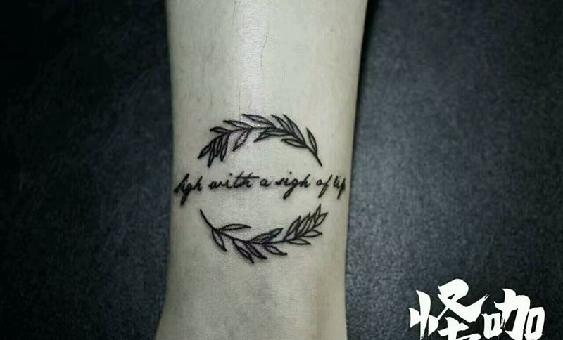 字体纹身图片_腿部字符原创成品纹身图案