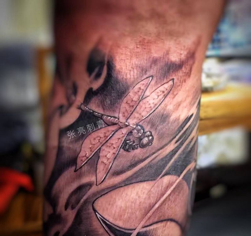 荷塘月色纹身图片_