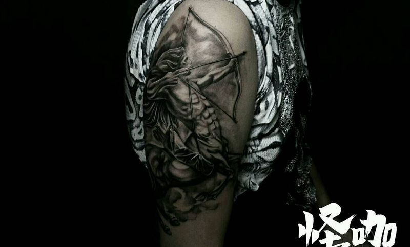 神话人物纹身图片_手臂欧美鬼神原创成品纹身图案