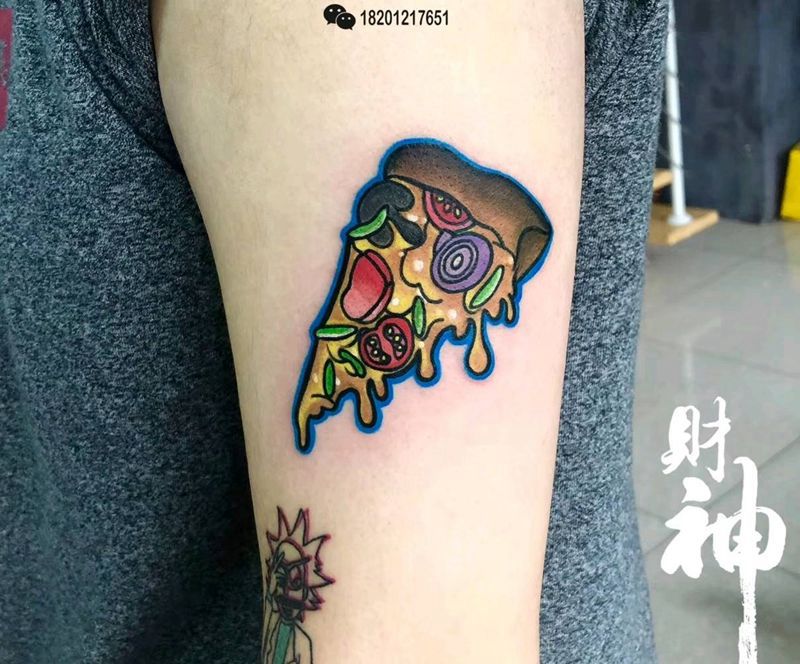 匹萨纹身图片_Old School纹身图案