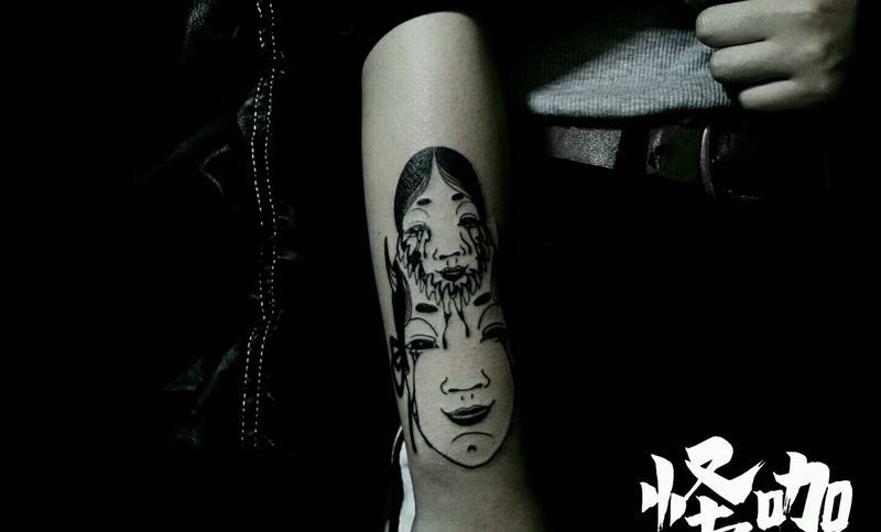 人像纹身图片_手臂传统人物原创成品纹身图案