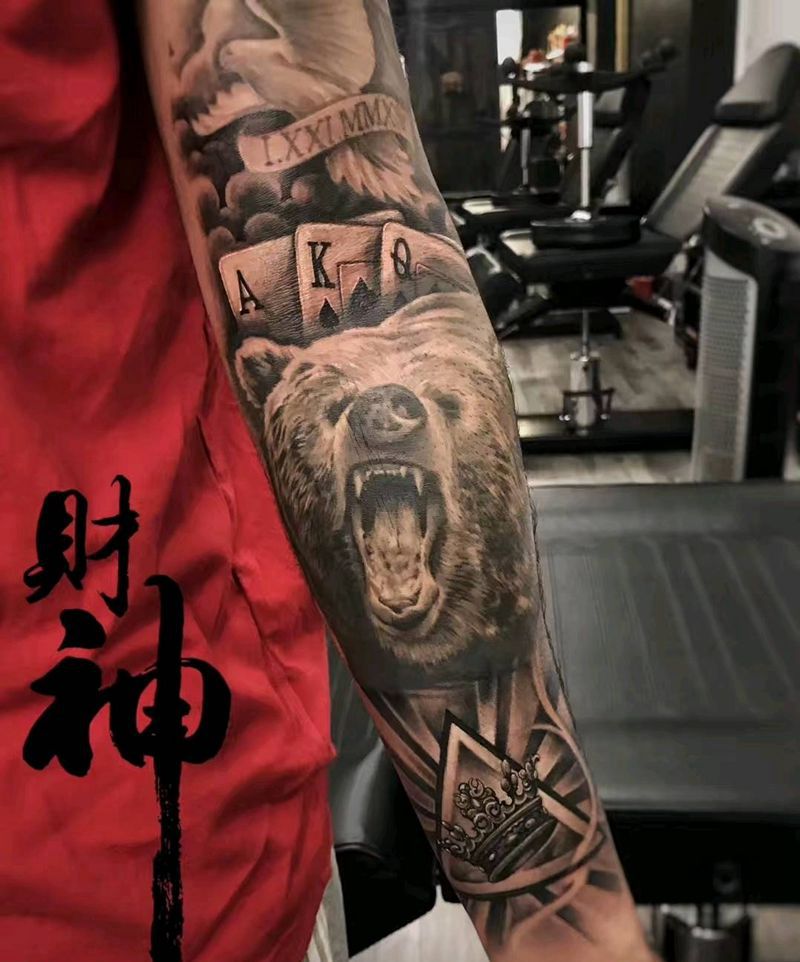 欧美添加纹身图片_手臂欧美写实纹身图案