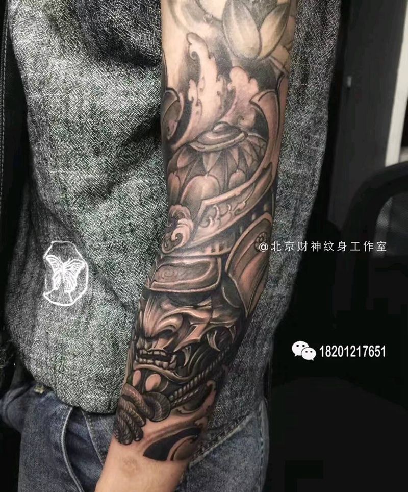 添加作品鬼武士纹身图片_手臂新传统老传统纹身图案