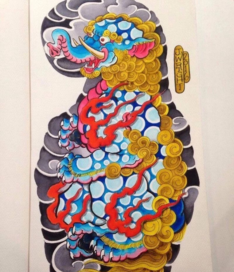 传统半胛纹身手稿纹身图片_