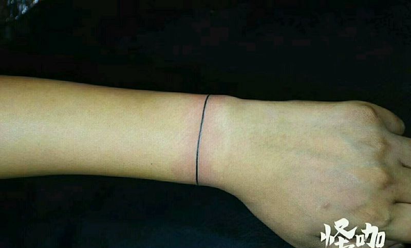 线条纹身图片_手臂清新几何原创成品纹身图案