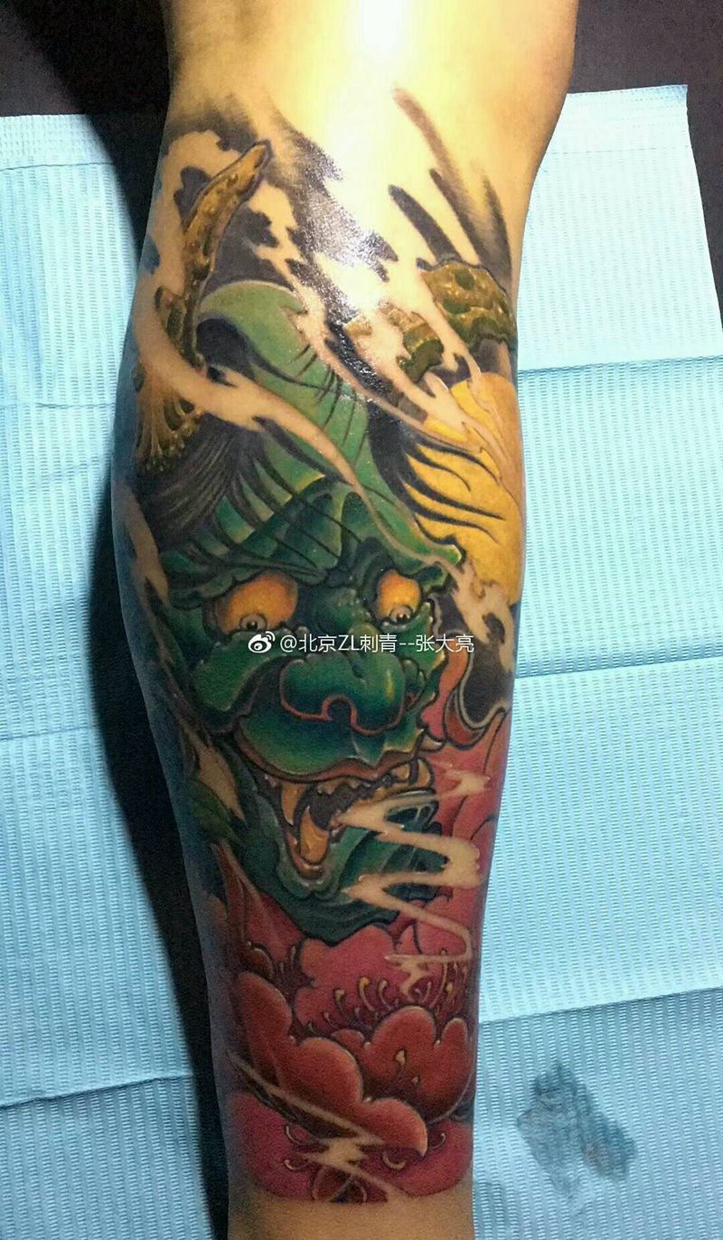 般若牡丹纹身图片_