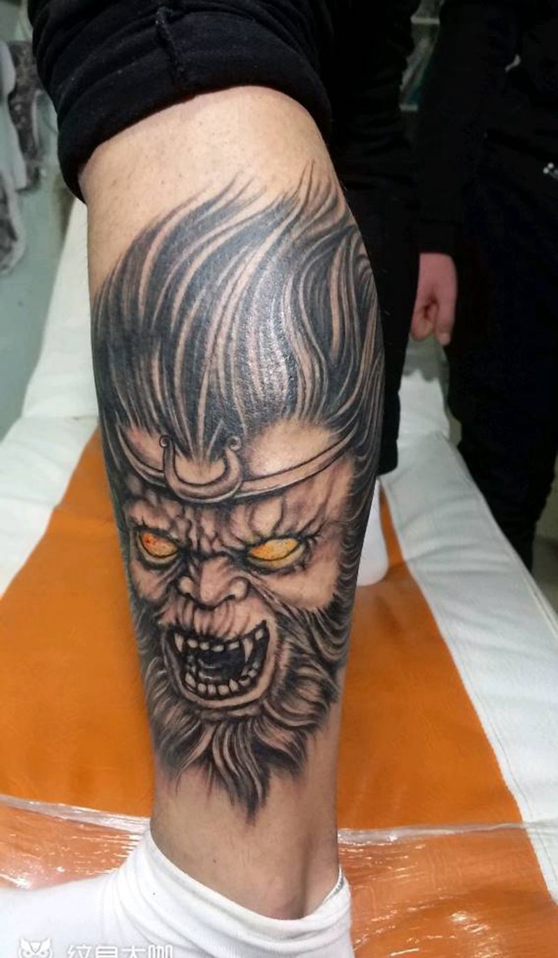 小松刺青齐天大圣完成纹身图片_