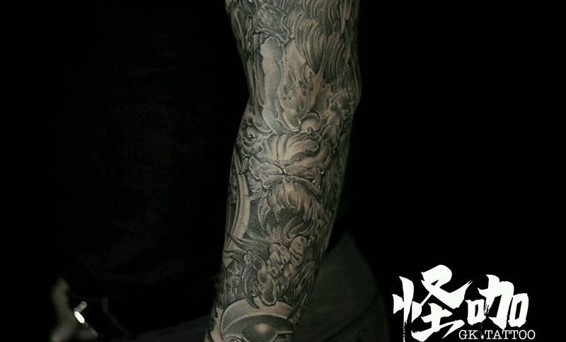 花臂纹身图片_手臂成品纹身图案