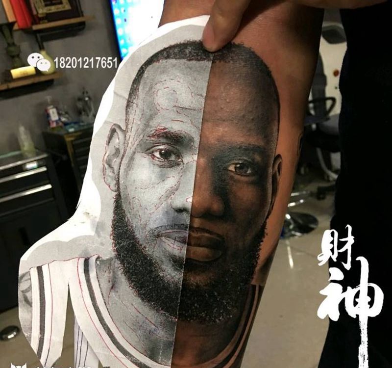 詹姆斯纹身图片_手臂欧美写实纹身图案