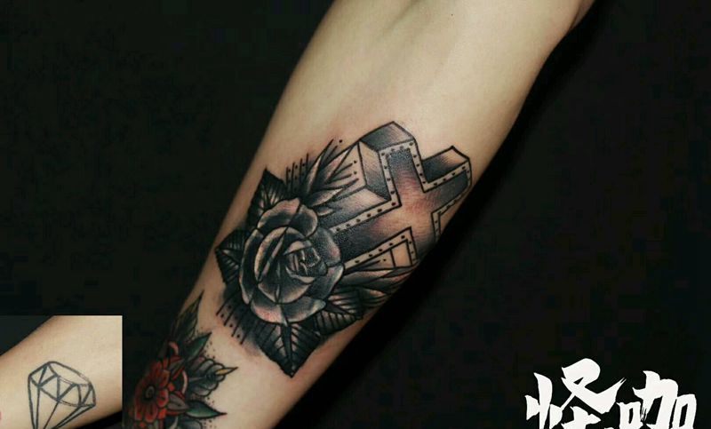 遮盖作品纹身图片_背部手臂欧美植物原创成品纹身图案