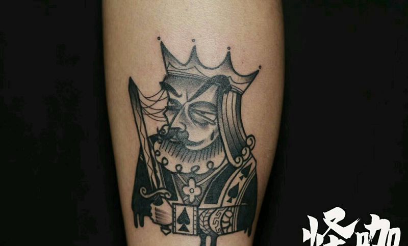 国王纹身图片_手臂欧美人物鬼神成品纹身图案