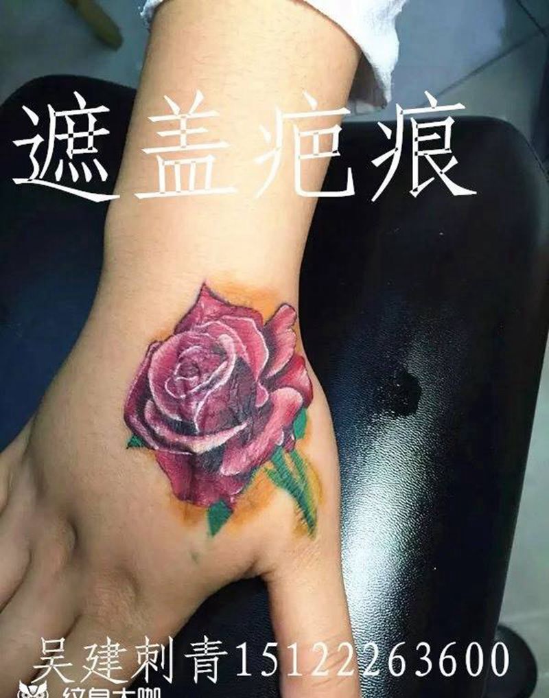 遮盖疤痕纹身图片_