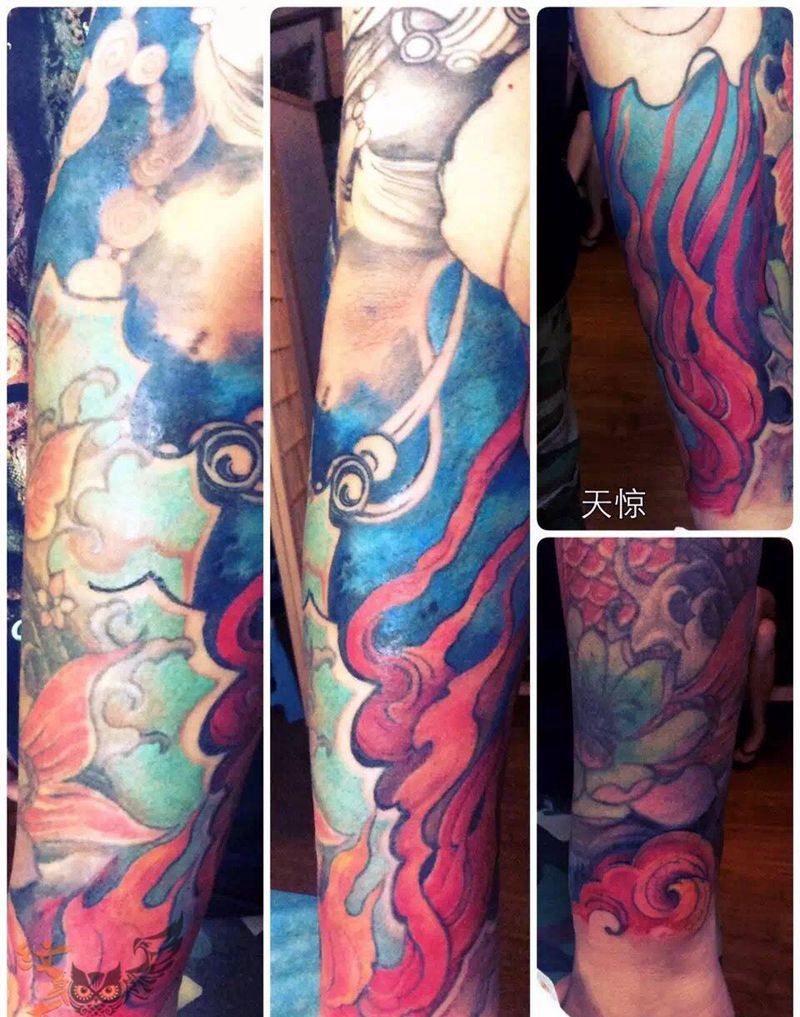 大黑天花臂纹身图片_