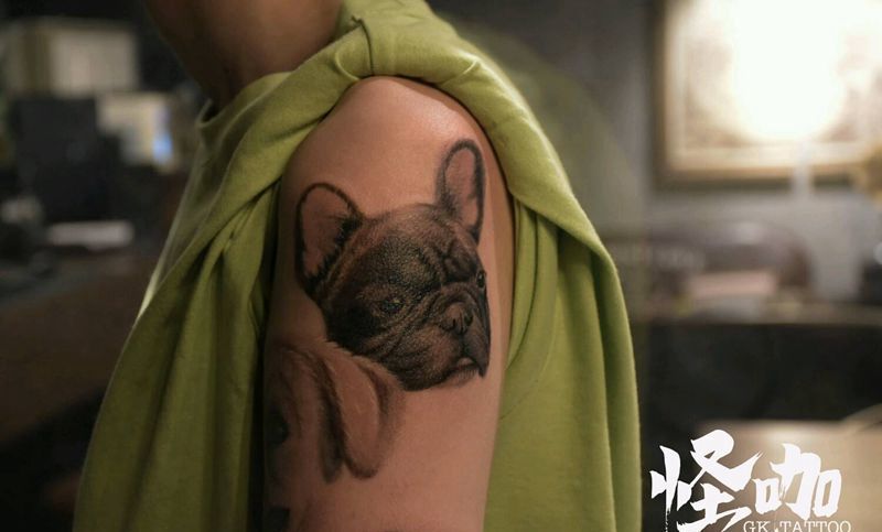 汪星人纹身图片_手臂纹身图案