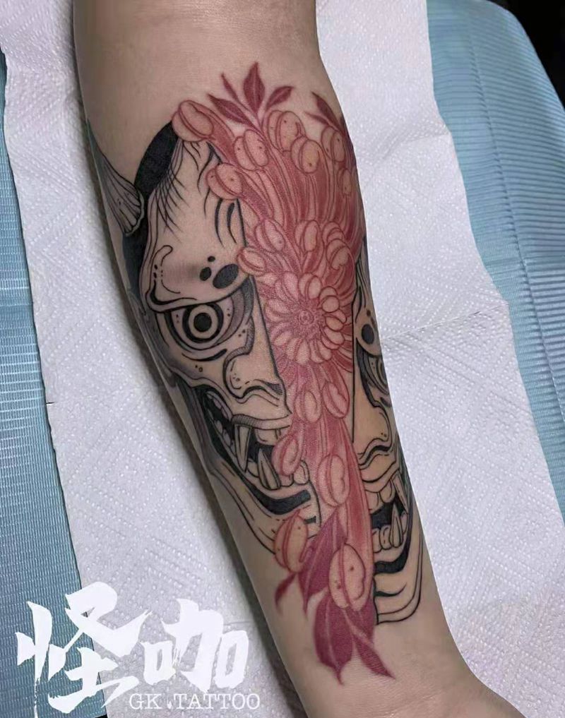 般若纹身图片_手臂新传统纹身图案