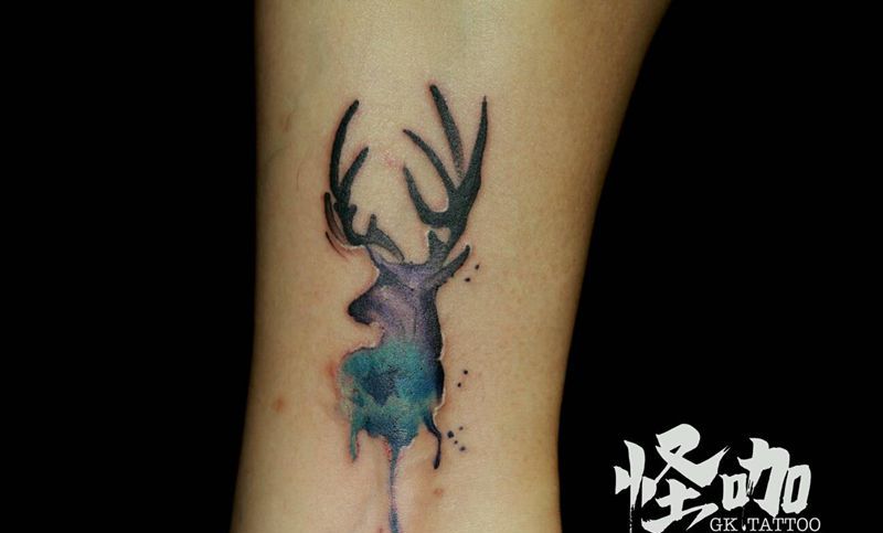 麋鹿纹身图片_