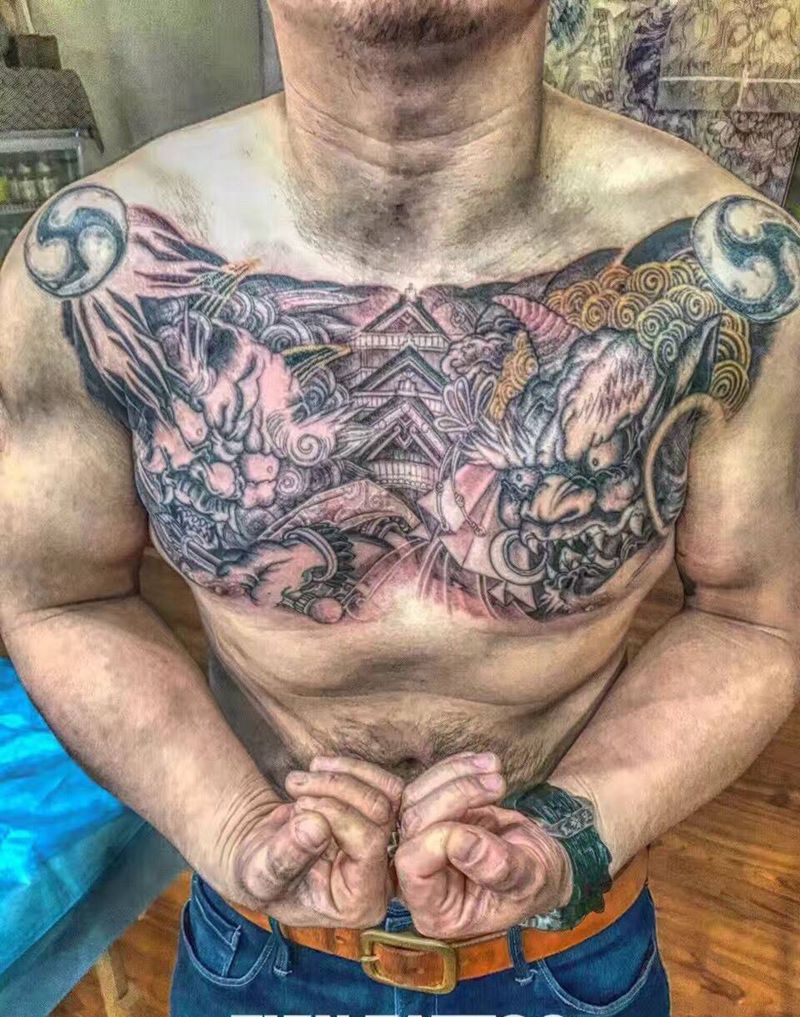 独尊纹身图片_成品胸部习俗鬼神原创纹身图案