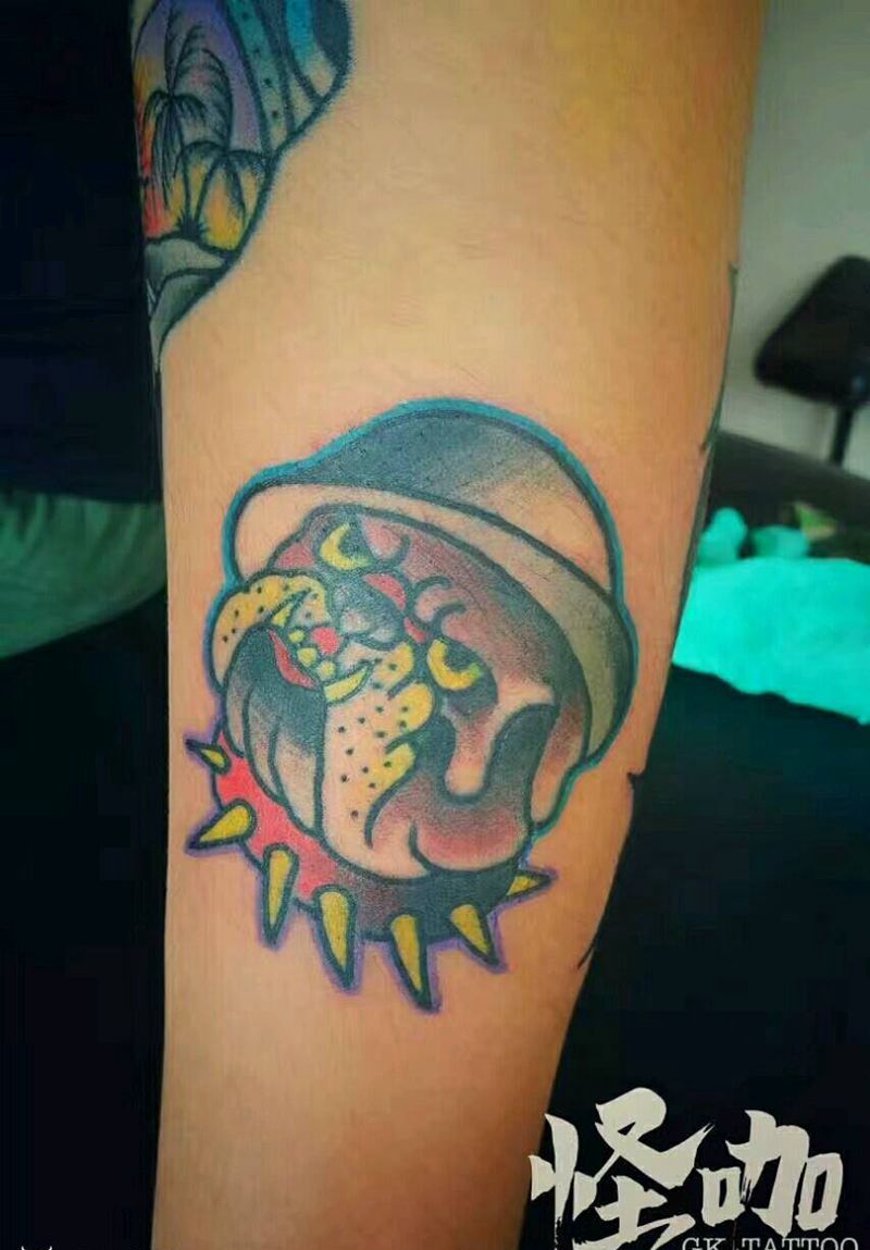 狗纹身图片_手臂欧美动物原创成品纹身图案