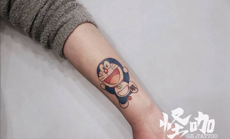 机器猫纹身图片_手臂纹身图案