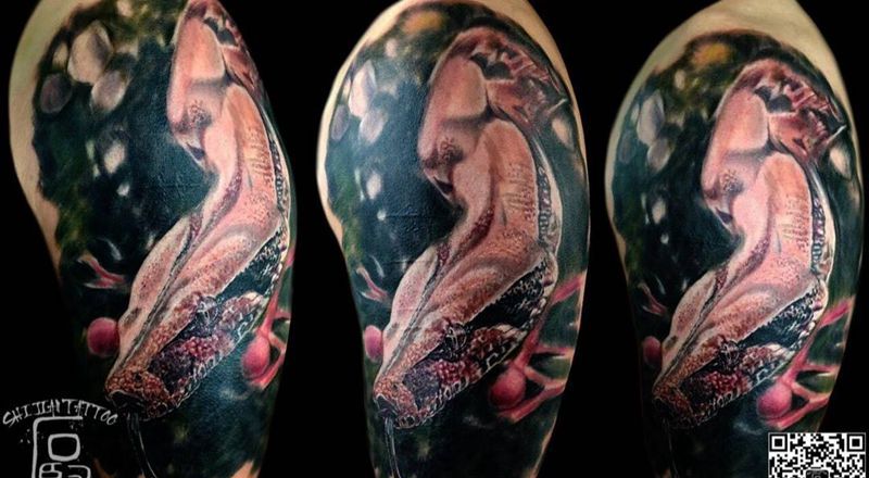 蟒蛇纹身图片_成品动物写实纹身图案