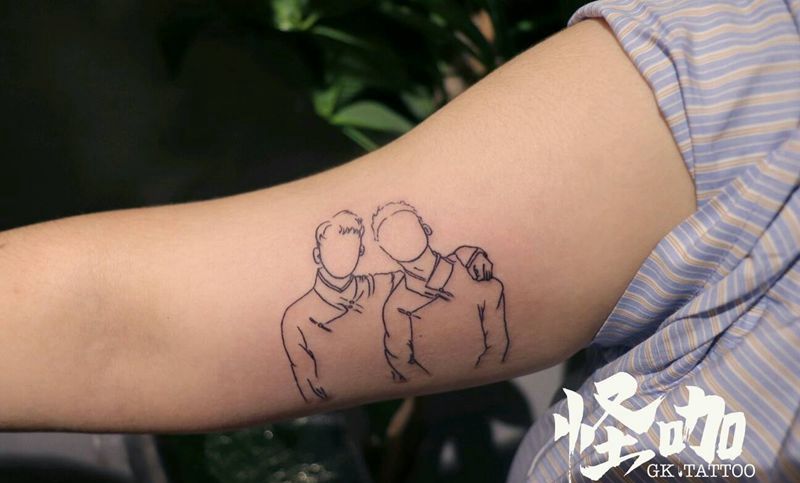 简笔画纹身图片_手臂纹身图案