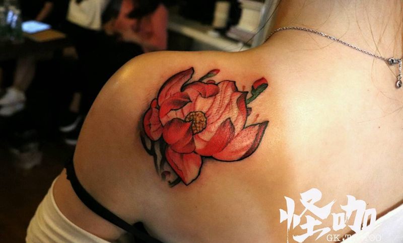 肩花纹身图片_