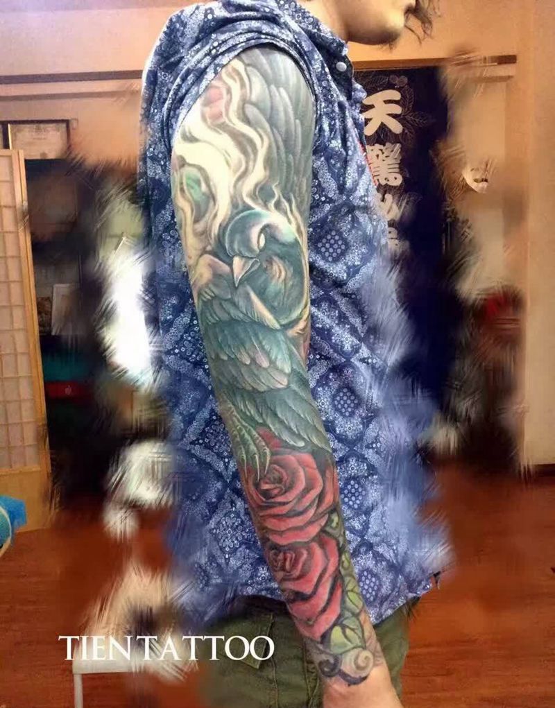 炙纹身图片_成品臀部传统动物原创纹身图案