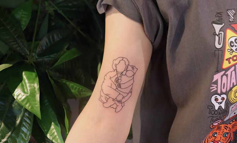 照片简笔画纹身图片_手臂纹身图案
