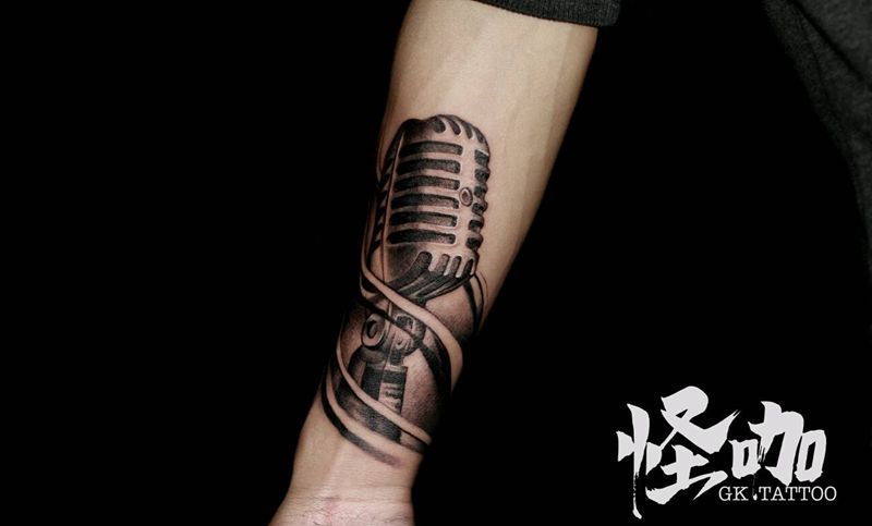 麦克风纹身图片_