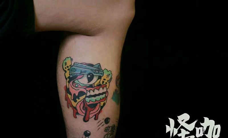 school纹身图片_腿部欧美原创成品纹身图案