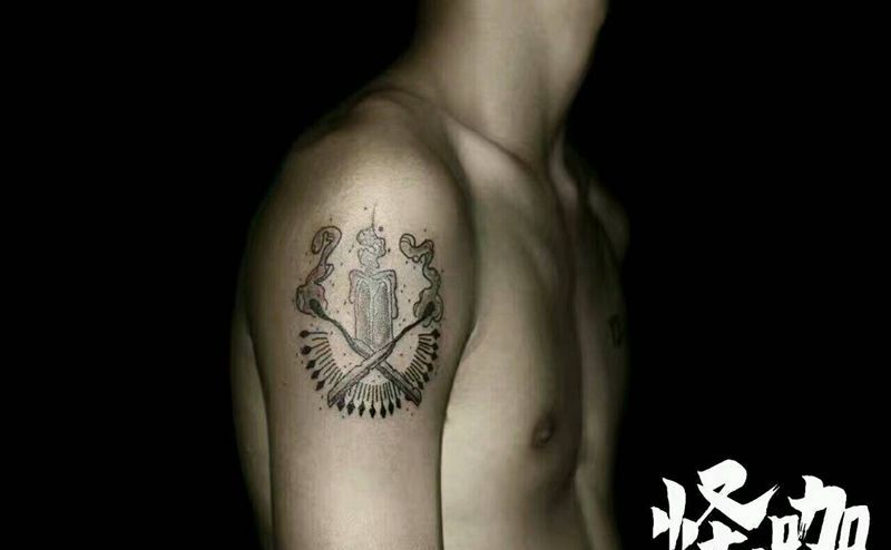 火柴纹身图片_手臂欧美原创成品纹身图案
