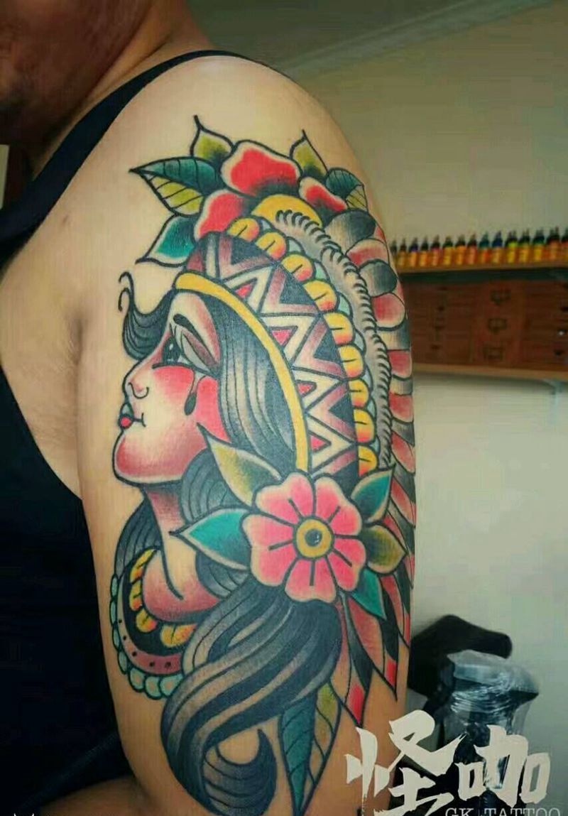 school纹身图片_手臂欧美人物原创成品纹身图案