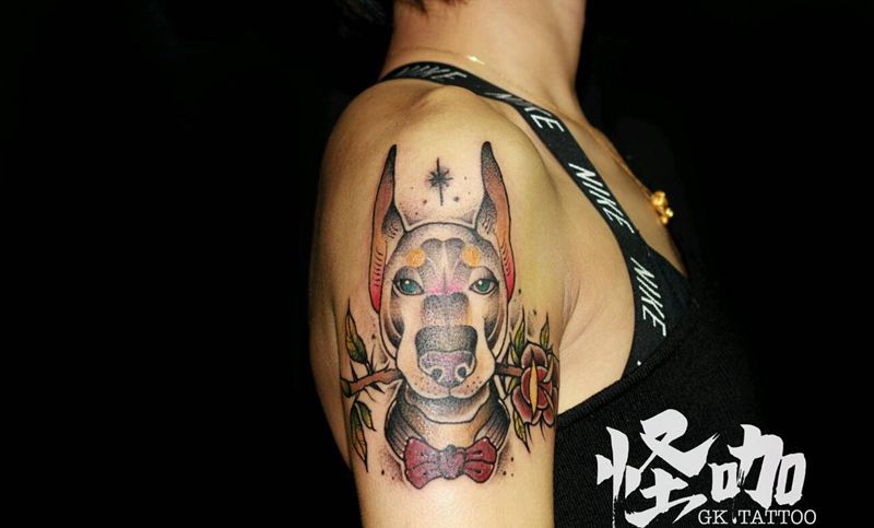 狗纹身图片_