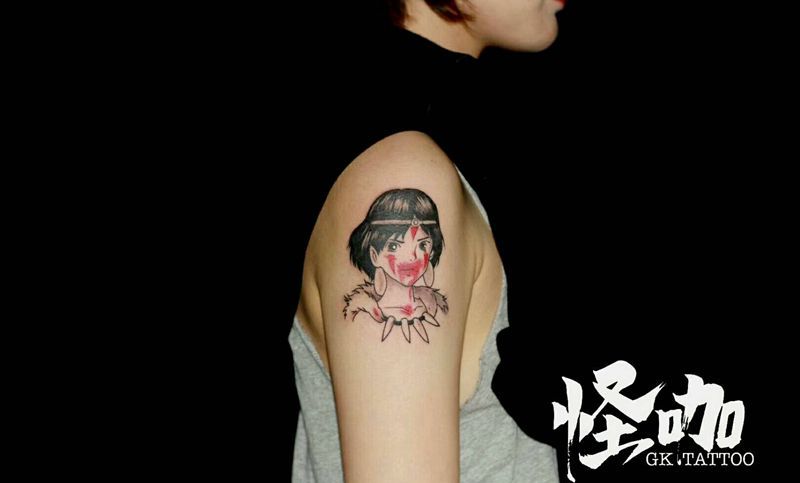 宫崎骏纹身图片_手臂欧美人物原创成品纹身图案