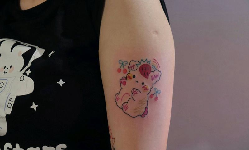 小熊纹身图片_手臂纹身图案