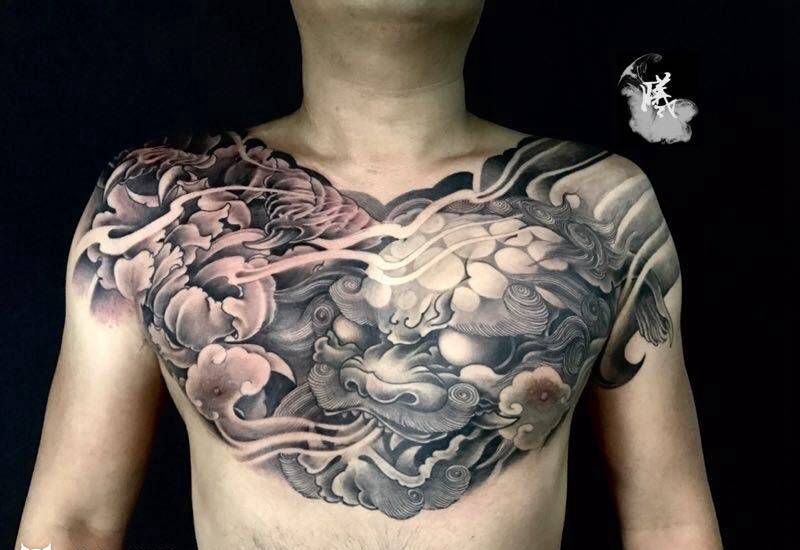 唐狮子 foodog纹身图片_