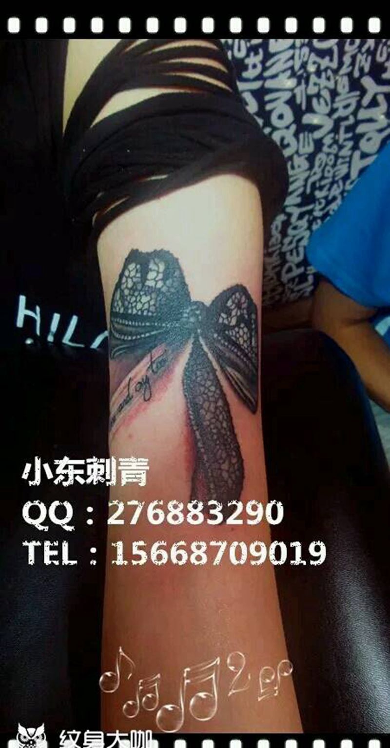 蝴蝶结纹身图片_