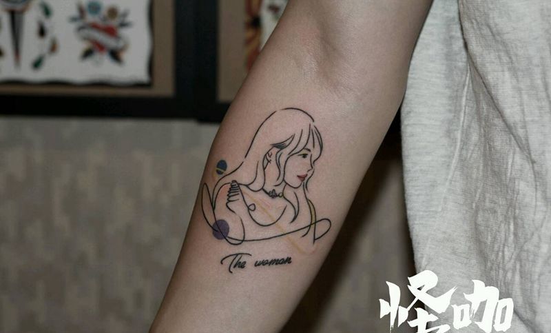 简笔画纹身图片_手臂纹身图案