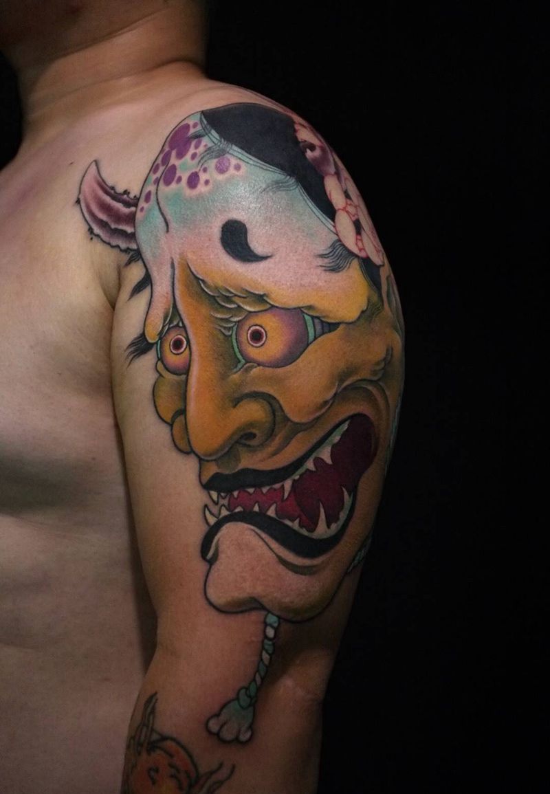 般若纹身图片_成品手稿手臂传统宗教原创般若菊花纹身图案