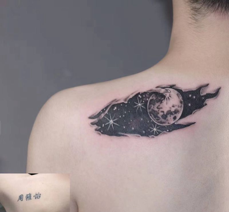 遮盖纹身图片_背部纹身图案