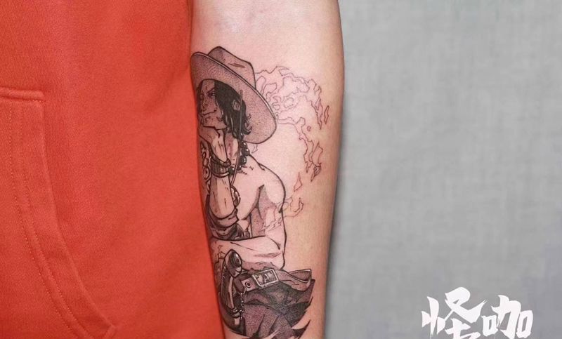 火之意志 艾斯！纹身图片_手臂纹身图案