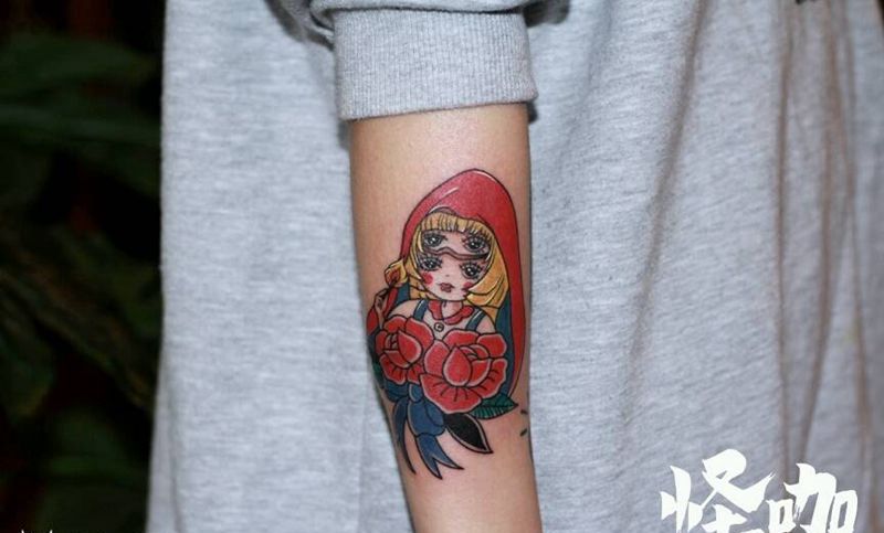 school纹身图片_手臂New School纹身图案