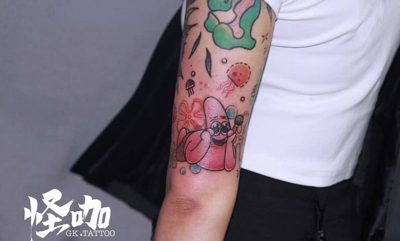 派大星tattoo纹身图片_手臂纹身图案