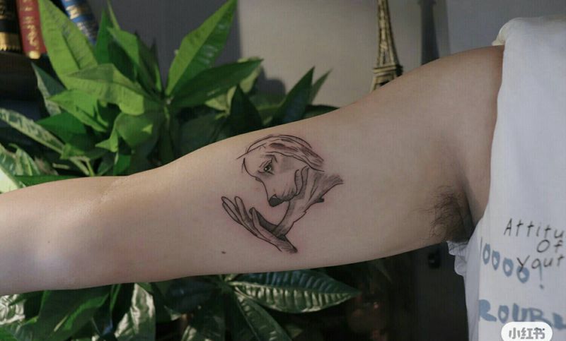 忠犬八公的故事纹身图片_手臂纹身图案