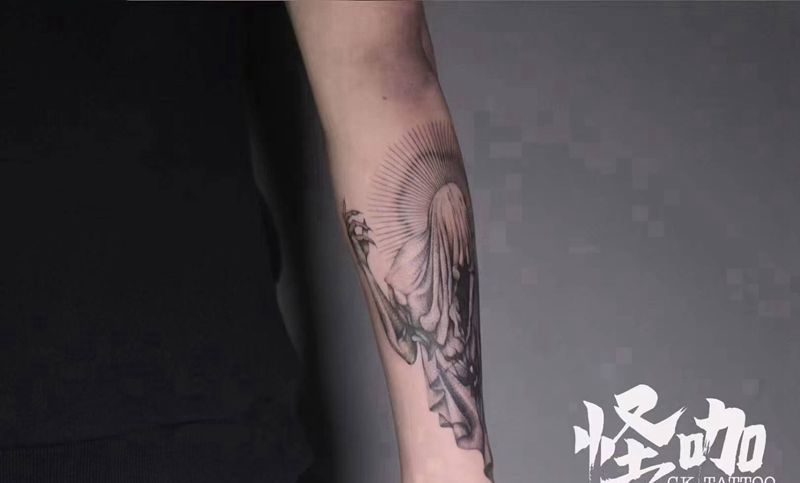 暗黑死神tattoo纹身图片_手臂纹身图案